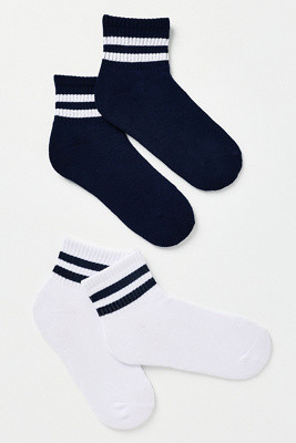 Double Stripe Sporty Socks, Set of 2 | Anthropologie (US)