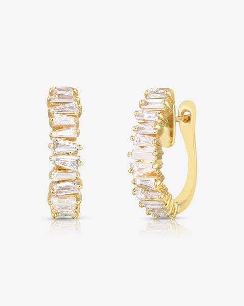 Baguette Ridge Diamond Statement Earrings | Ring Concierge