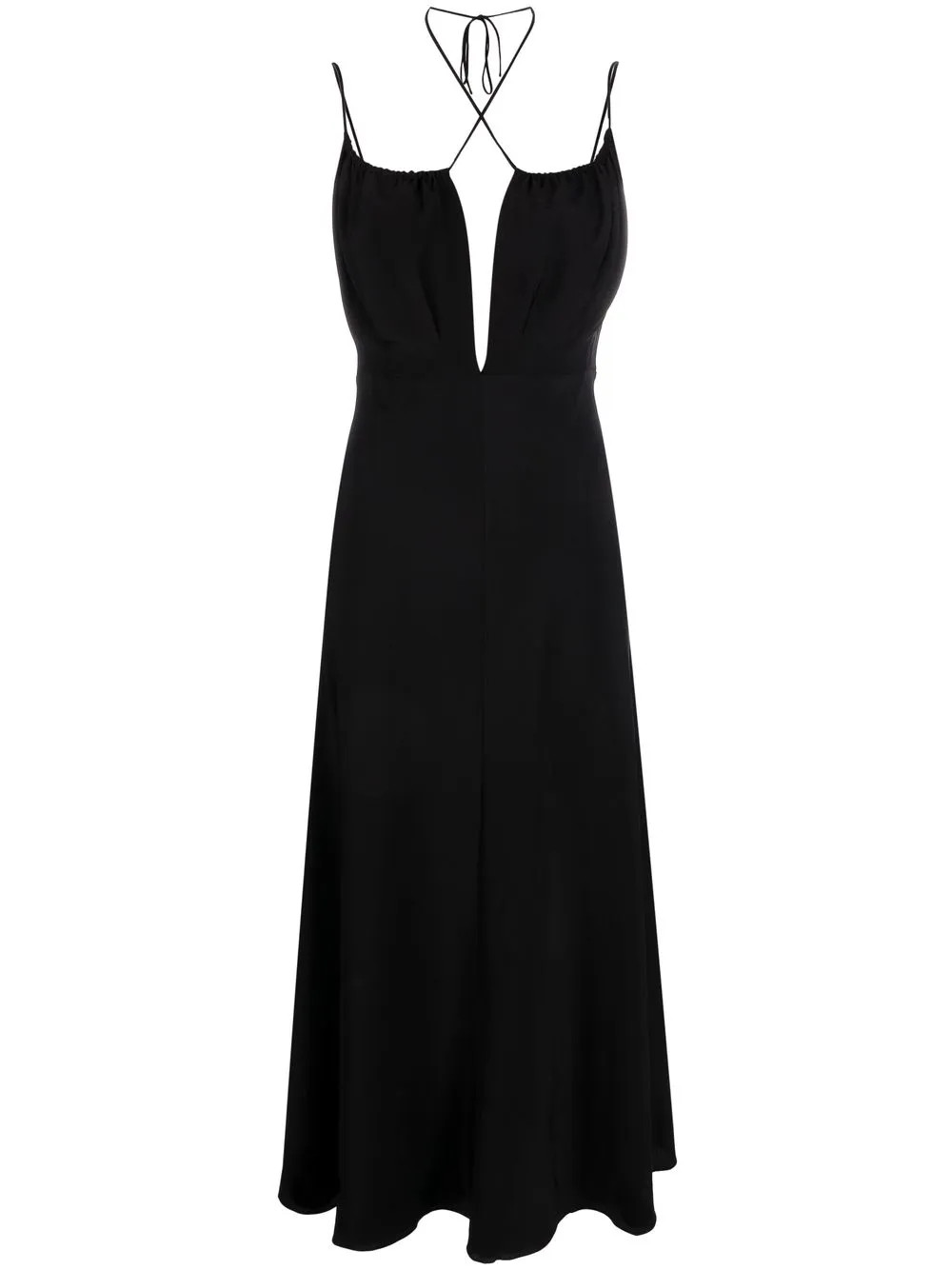 gathered halterneck maxi dress | Farfetch Global