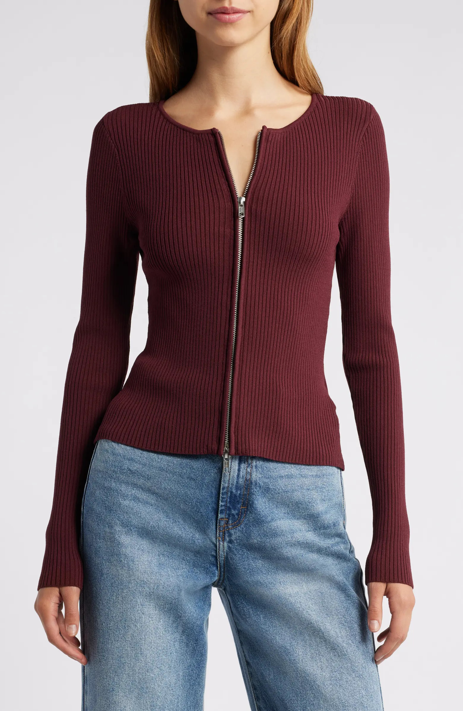 Virgo Rib Zip Cardigan | Nordstrom