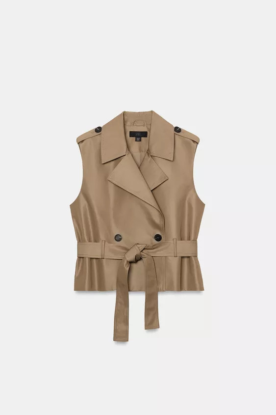 DOUBLE-BREASTED WAISTCOAT WITH BELT AND SHOULDER PADS | Zara US