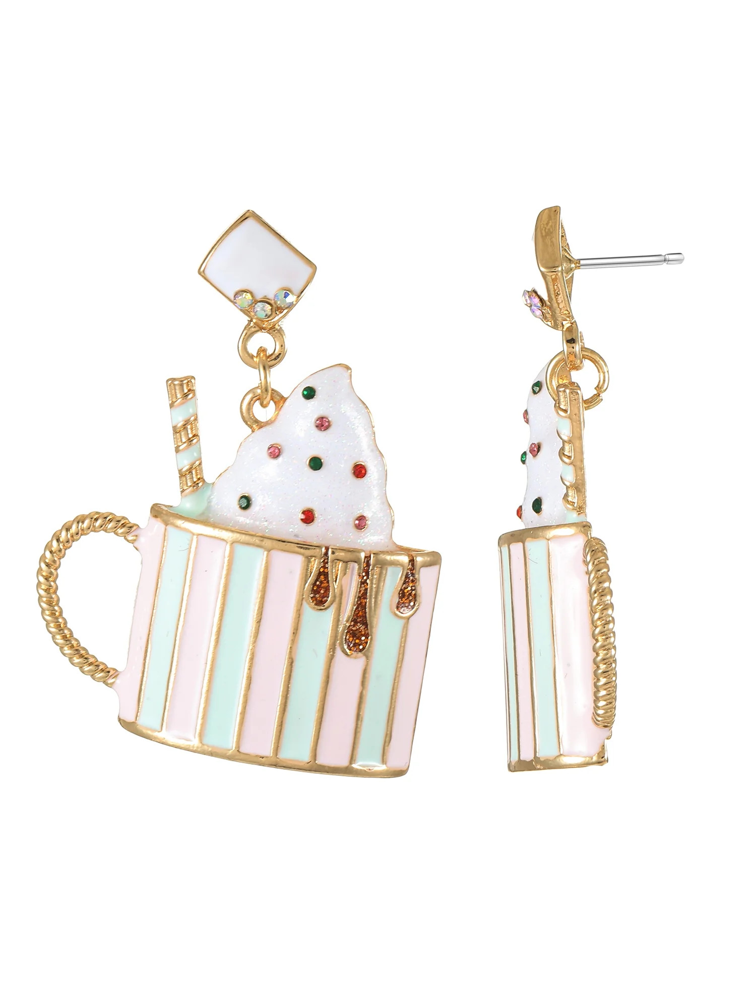 Holiday Time Hot Chocolate Motif Earrings, 1 Pair | Walmart (US)
