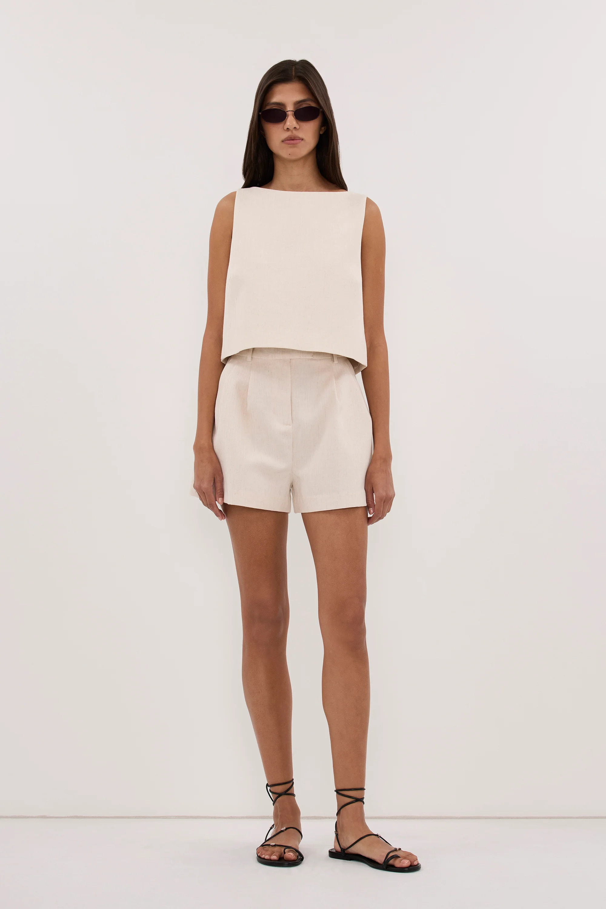 ROSALIE CREAM MARLE SHELL TOP | DISSH