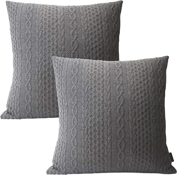 Booque Valley Decorative Pillow Covers, Pack of 2 Super Soft Elegant Modern 3D Embossed Patterned... | Amazon (US)