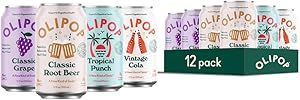 OLIPOP Prebiotic Soda Pop, Best Sellers Variety Pack, 12 fl oz (12 Cans) | Amazon (US)