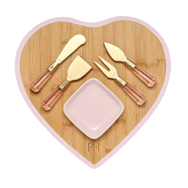 Paris Hilton 7-Piece Reversible Bamboo Heart Cutting Board and