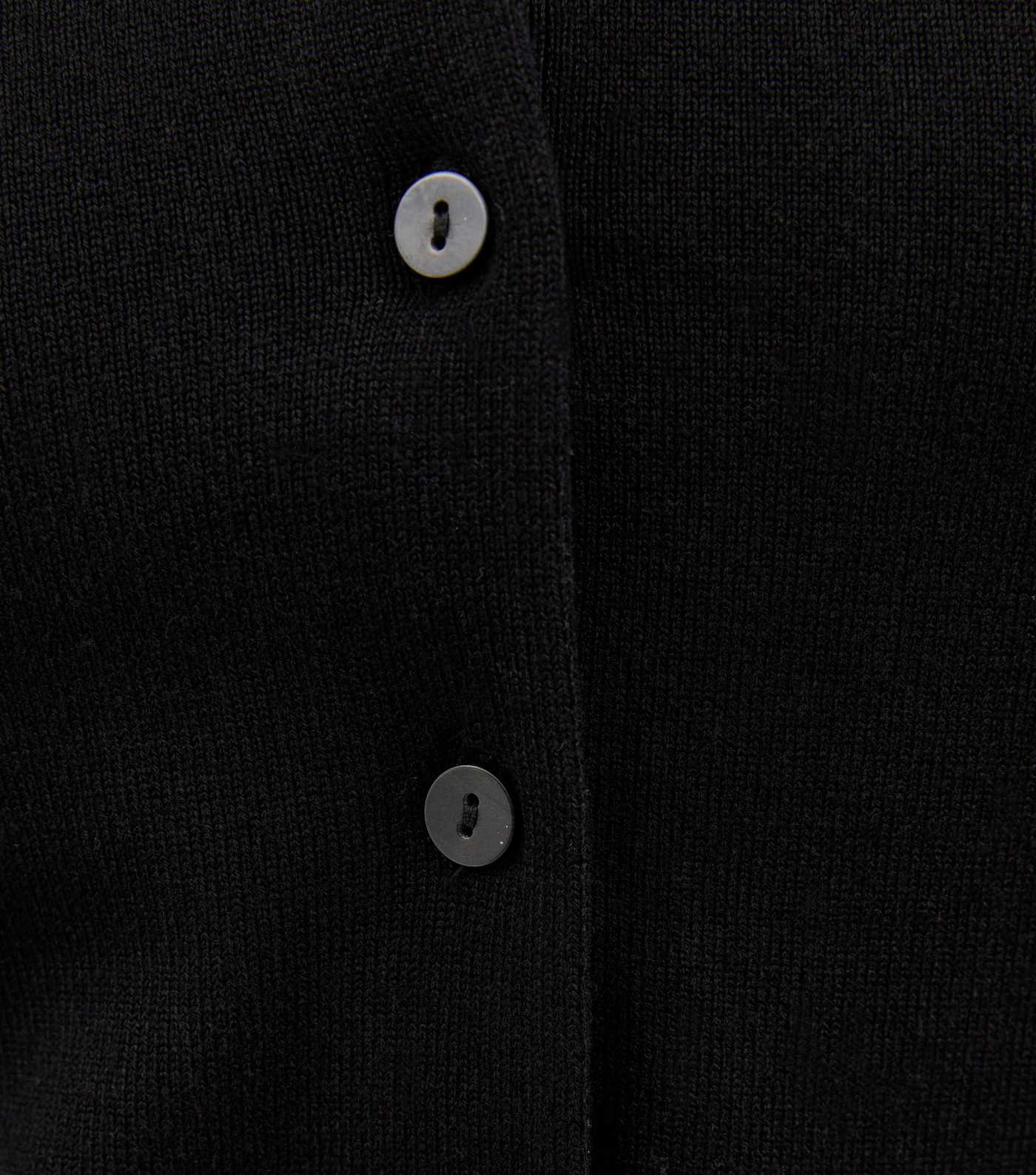 Black Knit Crew Neck Button Up Cardigan | New Look | New Look (UK)