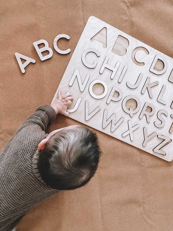 Wooden Alphabet Puzzle - Letter ABC Puzzle - Montessori Toys and Games for Toddlers - Wooden alph... | Etsy (US)