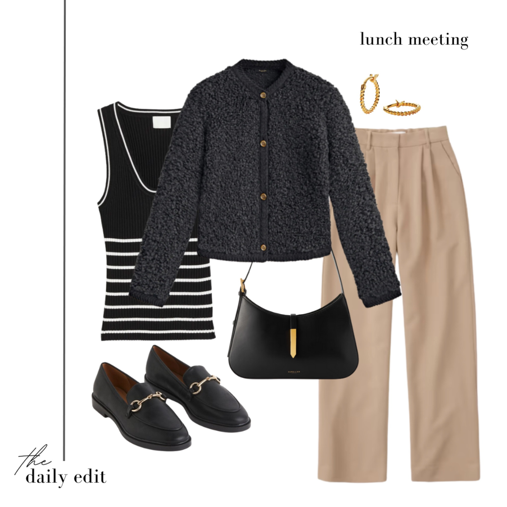 Obsessed with this lunch meeting outfit, this Massimo Dutti cardi is 🤌🏼 

Autumn outfits, what to wear today, Massimo Dutti cardigan, camel trousers, Abercrombie & Fitch, striped vest, H&M new in, gold jewellery, DeMellier shoulder bag, black bag, black loafers, neutral outfit, tonal outfit, casual outfit, lunch meeting outfit, the daily edit, neutral style, transitional style, capsule closet, smart casual, timeless style, quiet luxury

#LTKworkwear #LTKeurope #LTKstyletip