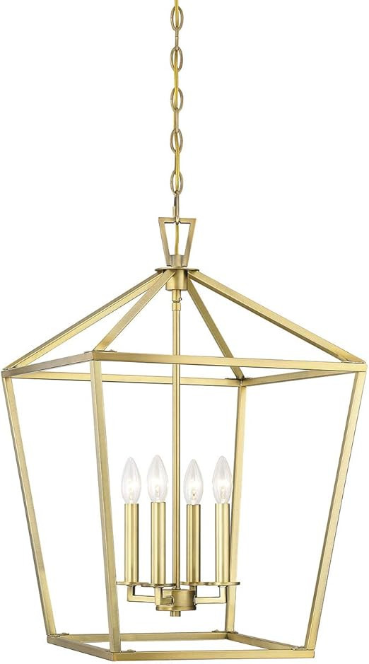 Savoy House 1-321-4-322 Townsend 4-Light Foyer Pendant in a Warm Brass Finish (17" W x 26" H) | Amazon (US)