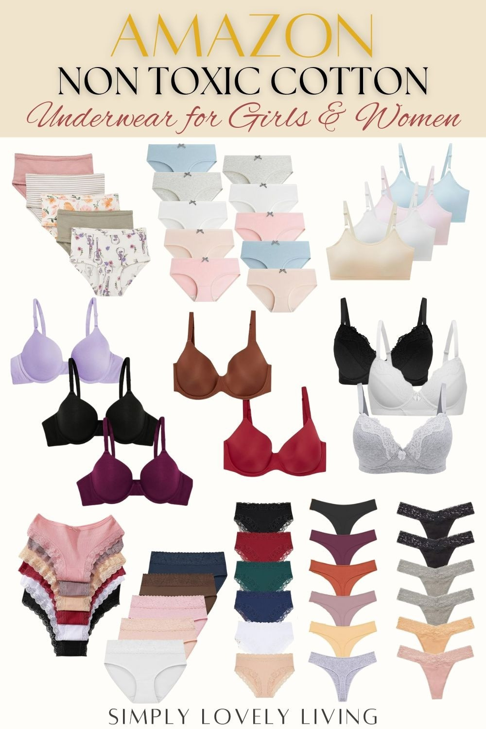 Amazon Non Toxic cotton underwear for girls and women. Toddler girls cotton underwear. Big girl cotton underwear. Teenage girl cotton bras. Women's cotton underwear. Lacy cotton underwear. Cotton thongs. Cotton bras. Cotton brallette. #nontoxic #crunchymom

#LTKKids #LTKFindsUnder50 #LTKmomlife