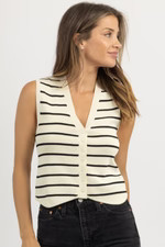 JANE IVORY CONTRAST KNIT TOP | L'ABEYE