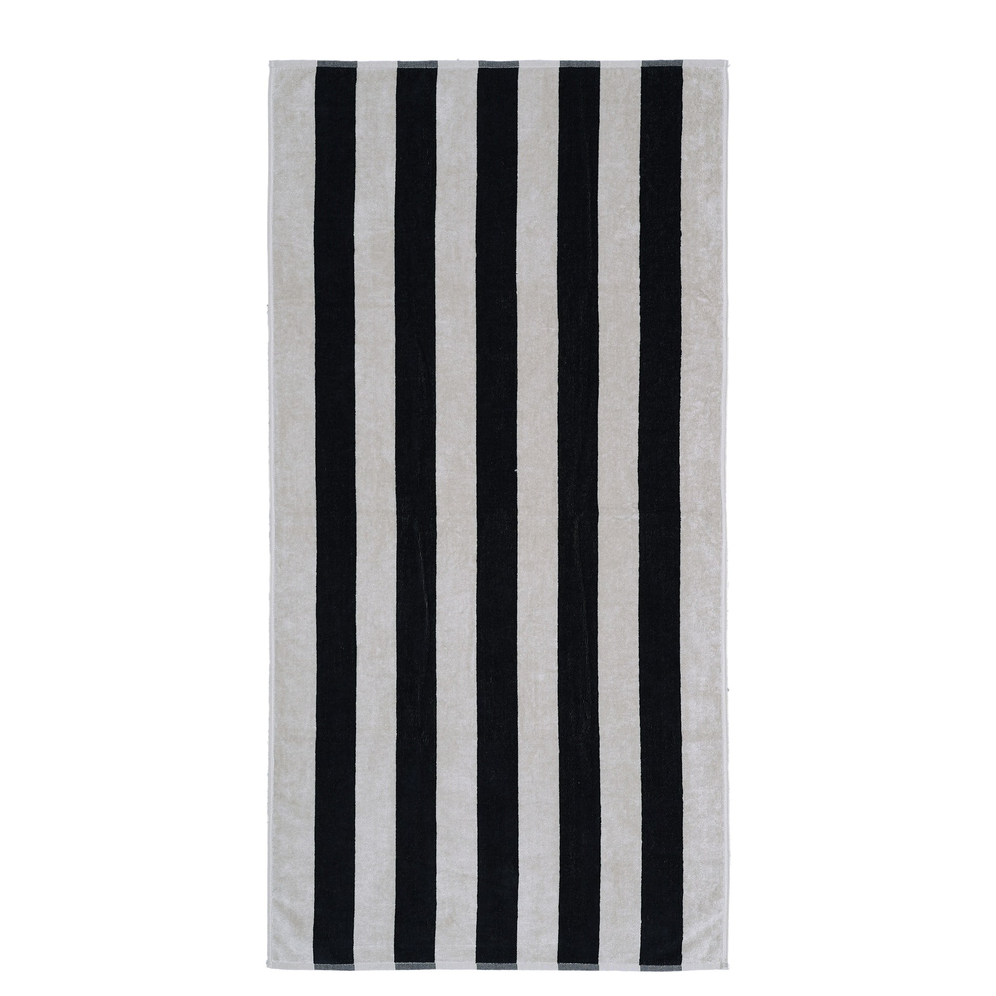 Mainstays Cabana Stripe Cotton Blend Beach Towel, 58" x 28", Blank & Tan | Walmart (US)