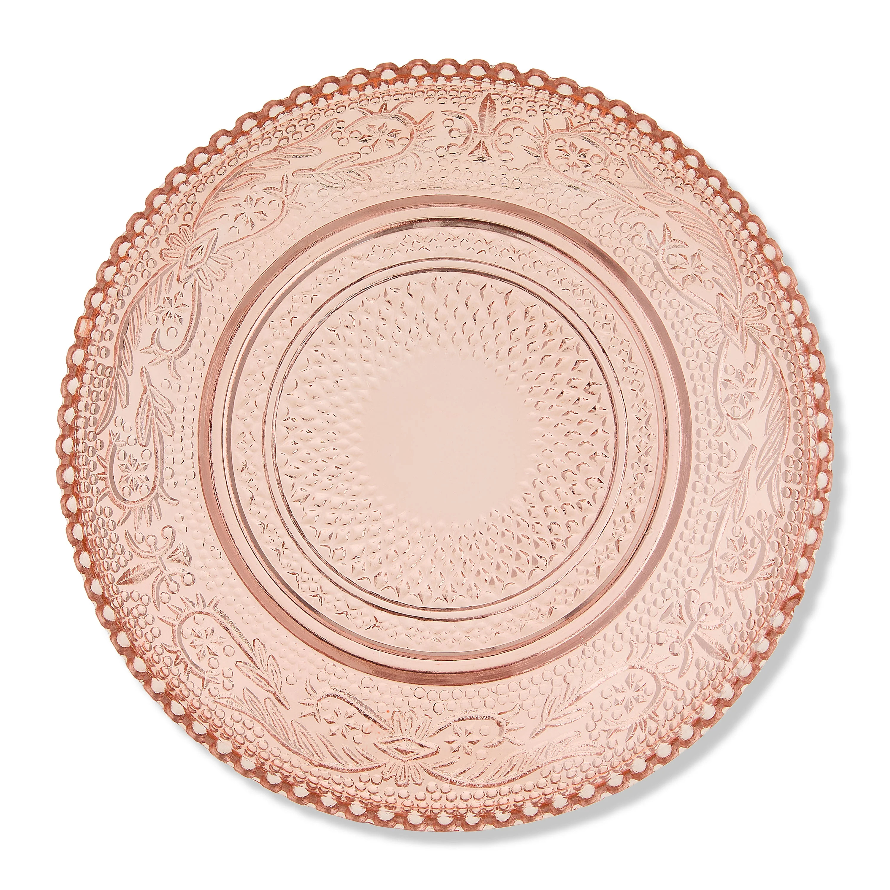 Bridgerton Textured Translucent Glass Plate, 5.91", Coral | Walmart (US)