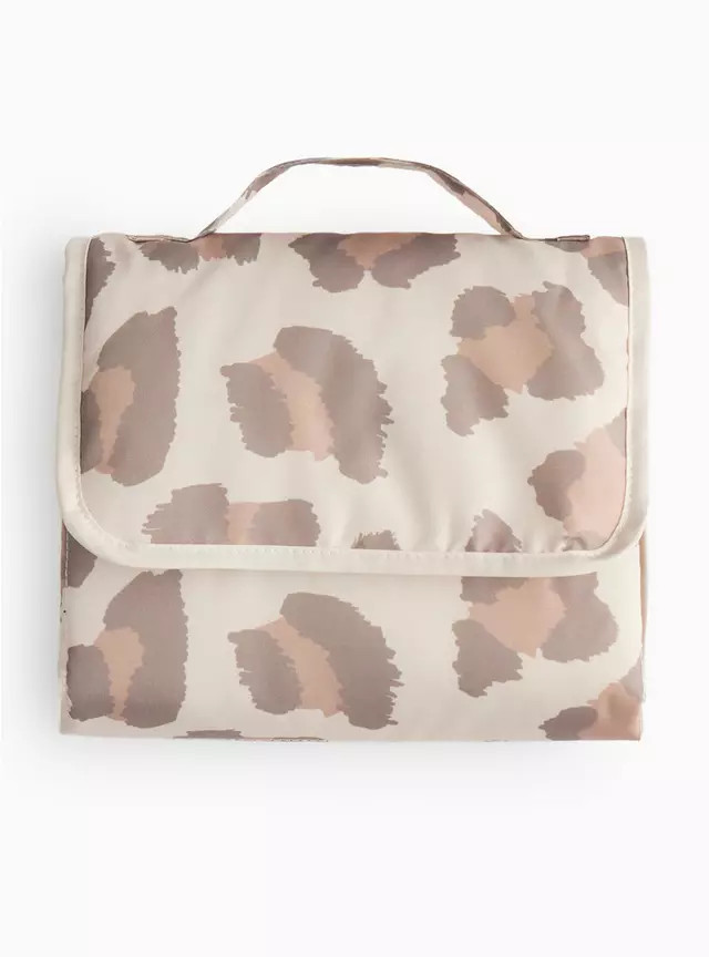 Beige Leopard Printed Travel Changing Mat One Size | Tu Clothing