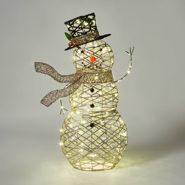 42" Faux Rattan Snowman Novelty Sculpture Light - Wondershop™ | Target