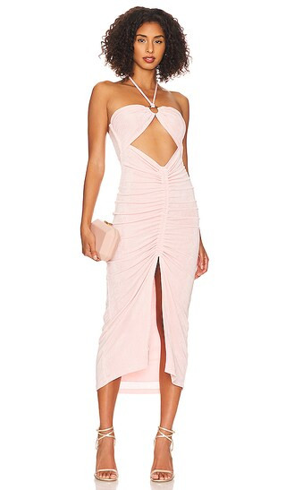 Stina Midi Dress in Rose Quartz | Revolve Clothing (Global)
