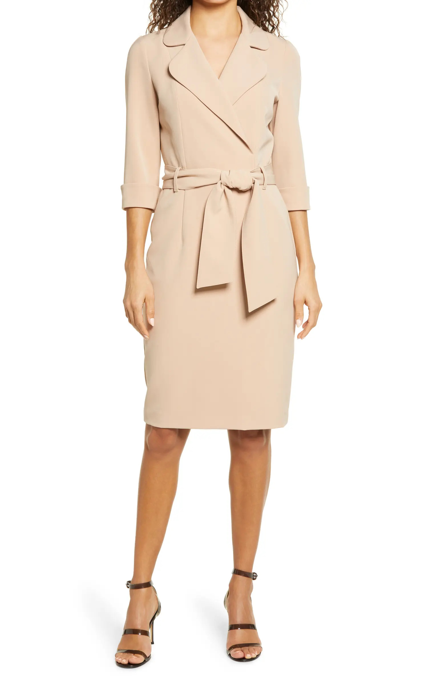 Black Halo Lucinda Faux Wrap Coat Dress | Nordstrom | Nordstrom