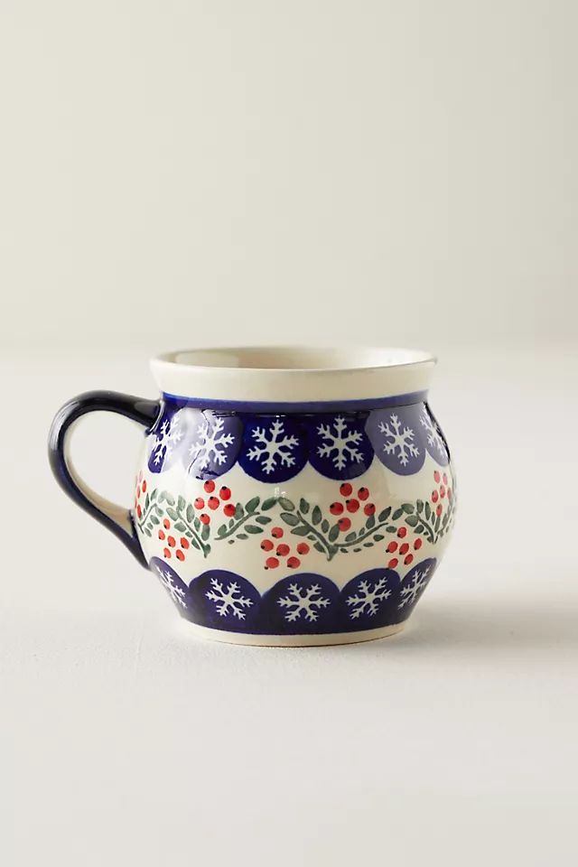 Snowflake + Berry Ceramic Mug | Anthropologie (US)