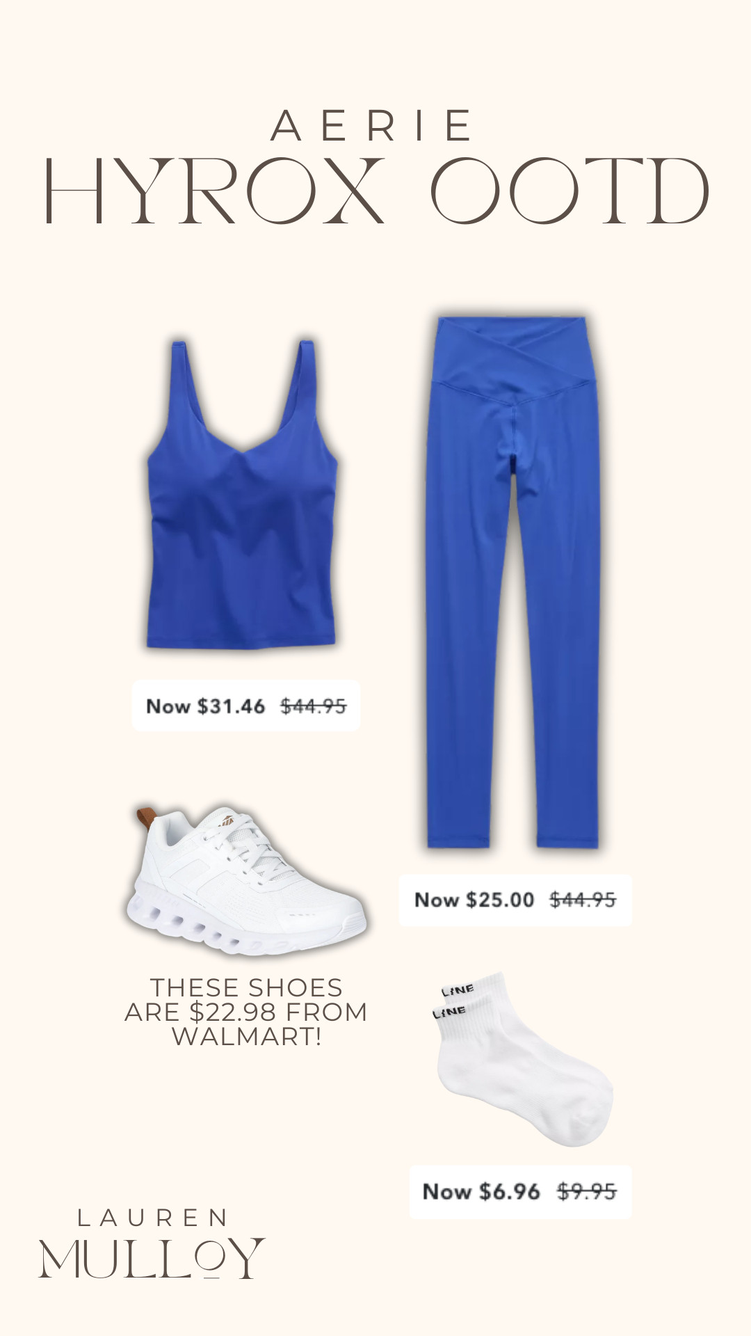 Hyrox OOTD!! Whole outfit is on sale right now from Aerie and shoes are under $23 from Walmart!

activewear, sale alert, watchnow, workout outfit, travel outfit, spring fashion, lauren mulloy, lu mulloy, leggings, spring fashion 

 #LTKActive #LTKFindsUnder50 #LTKWatchNow