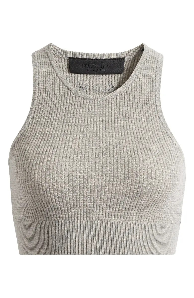 Fear of God Essentials Waffle Knit Crop Sport Tank | Nordstrom | Nordstrom