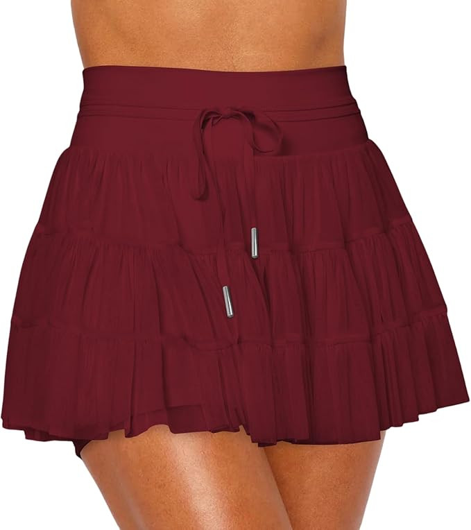 Cresay Women's Pleated Skirt High Waisted Ruffle Tennis Skirts Sports Skater Running Skorts with ... | Amazon (US)