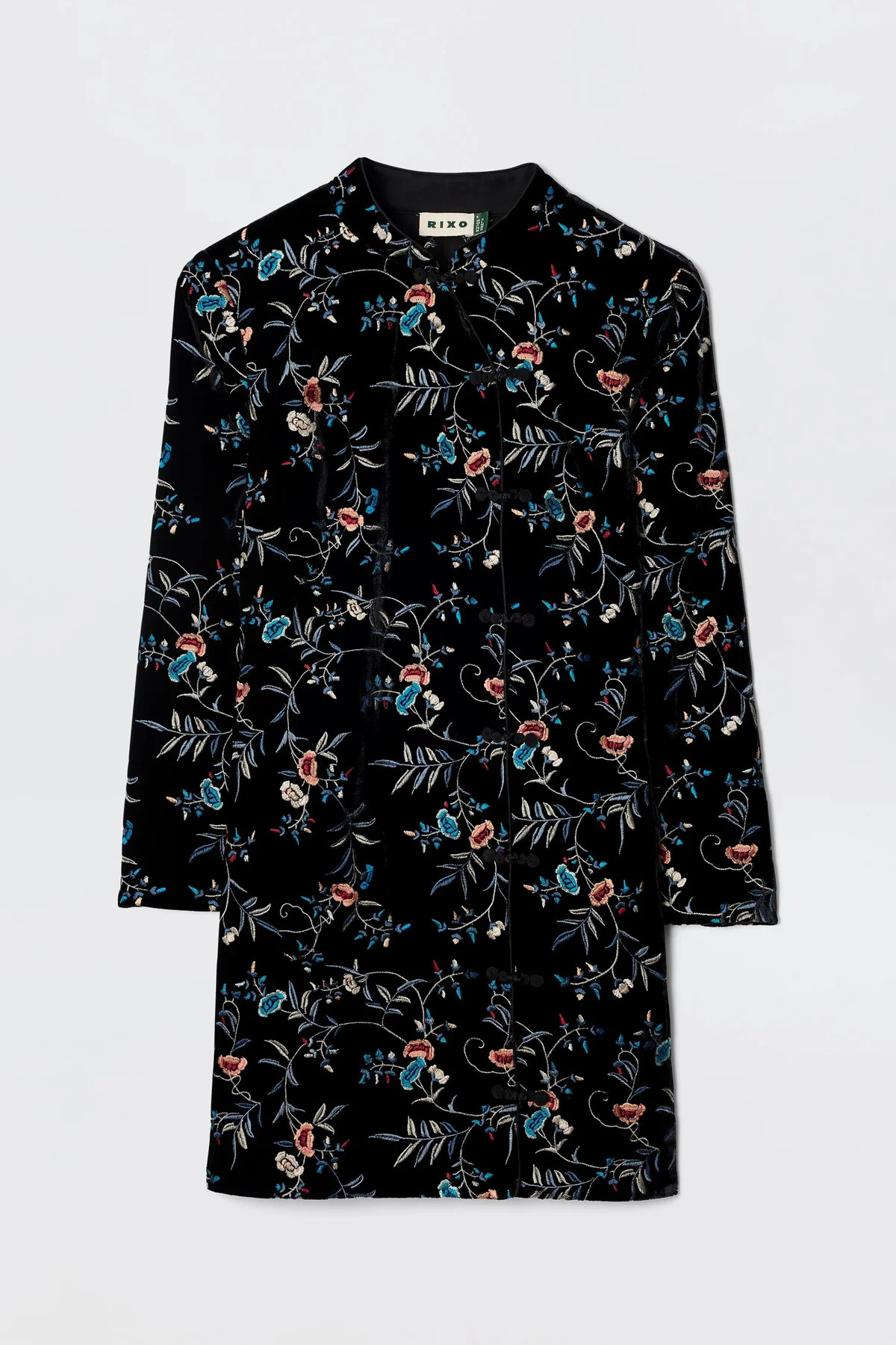 Delphina - Botanical Embroidery Black | Rixo