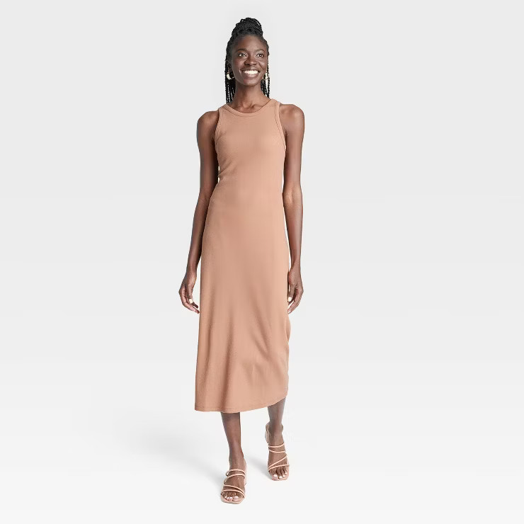 Women's Sleeveless Rib Knit Dress - A New Day™ | Target