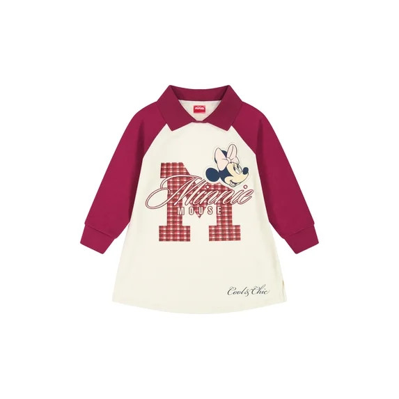 Minnie Mouse Toddler Girls Collared Fleece Dress, Sizes 12 Months - 5T | Walmart (US)