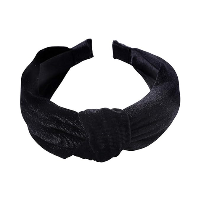 1Pcs Velvet Headbands for Women,Wide Headbands Knot Turban Headband Vintage Hairband Elastic Hair... | Amazon (US)