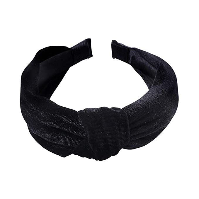 1Pcs Velvet Headbands for Women,Wide Headbands Knot Turban Headband Vintage Hairband Elastic Hair... | Amazon (US)