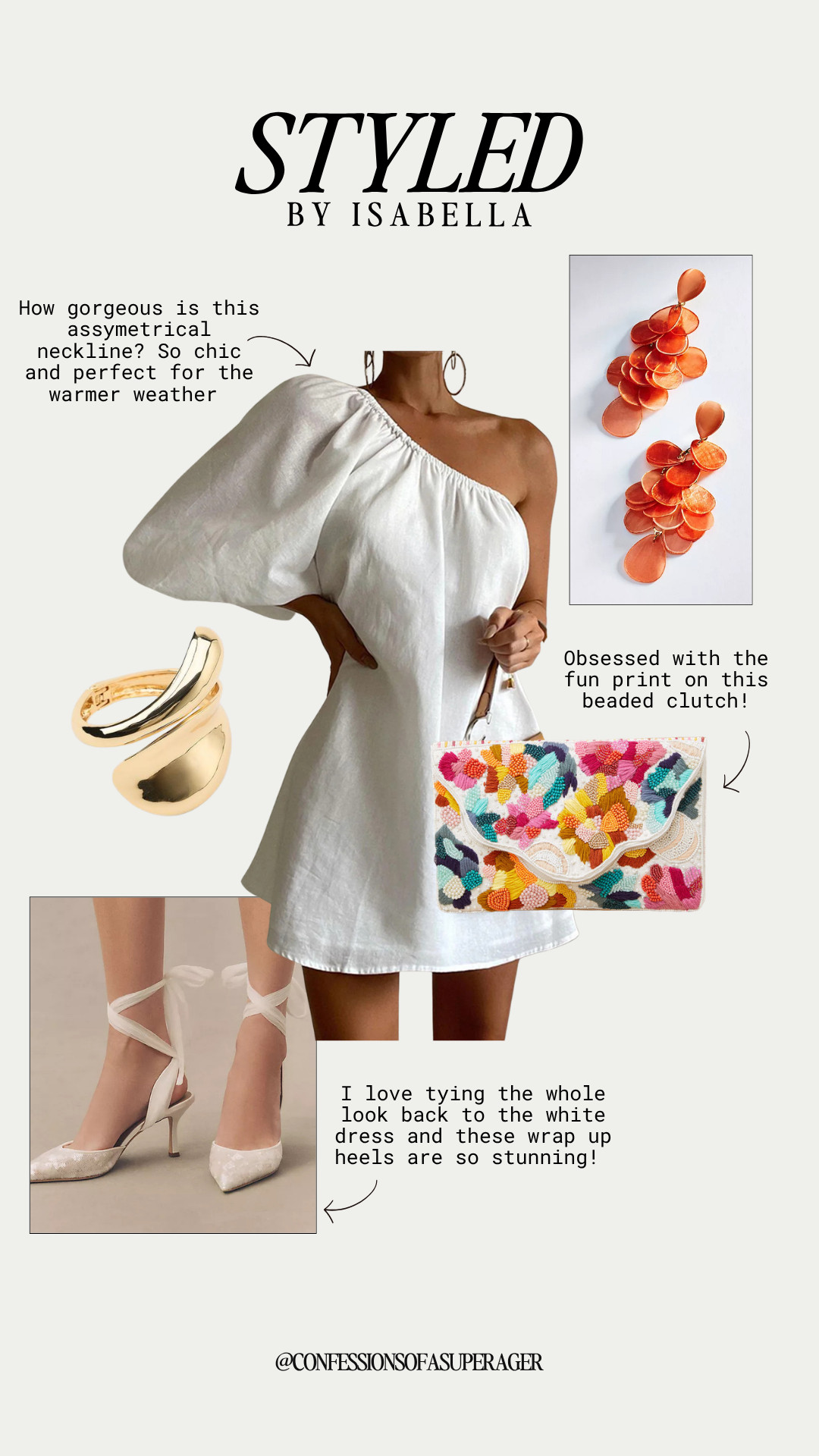 Serving effortless chic in this stunning white one-shoulder mini dress 🤍 The asymmetrical neckline, statement earrings, colorful beaded clutch, and wrap-up heels make this the ultimate spring vacation outfit, bridal shower look, date night outfit, or summer party style. Such a classy and elevated neutral look with the perfect pop of color! Shop all my fashion finds now on LTK ✨ #SpringFashion #WhiteDress #VacationStyle #BridalShowerOutfit #SummerStyle #DateNightLook #LTKStyle #ChicOutfits #NeutralFashion #ResortWear #OneShoulderDress #WeddingGuestStyle #FashionOver40 #Over50Fashion #ElegantStyle #StatementAccessories #MiniDressStyle #LTKFinds #LuxuryFashion #ConfessionsOfASuperager

#LTKootd #LTKOver40 #LTKSaleAlert