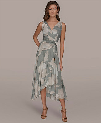 Women's Faux-Wrap Sleeveless Dress | Macy's