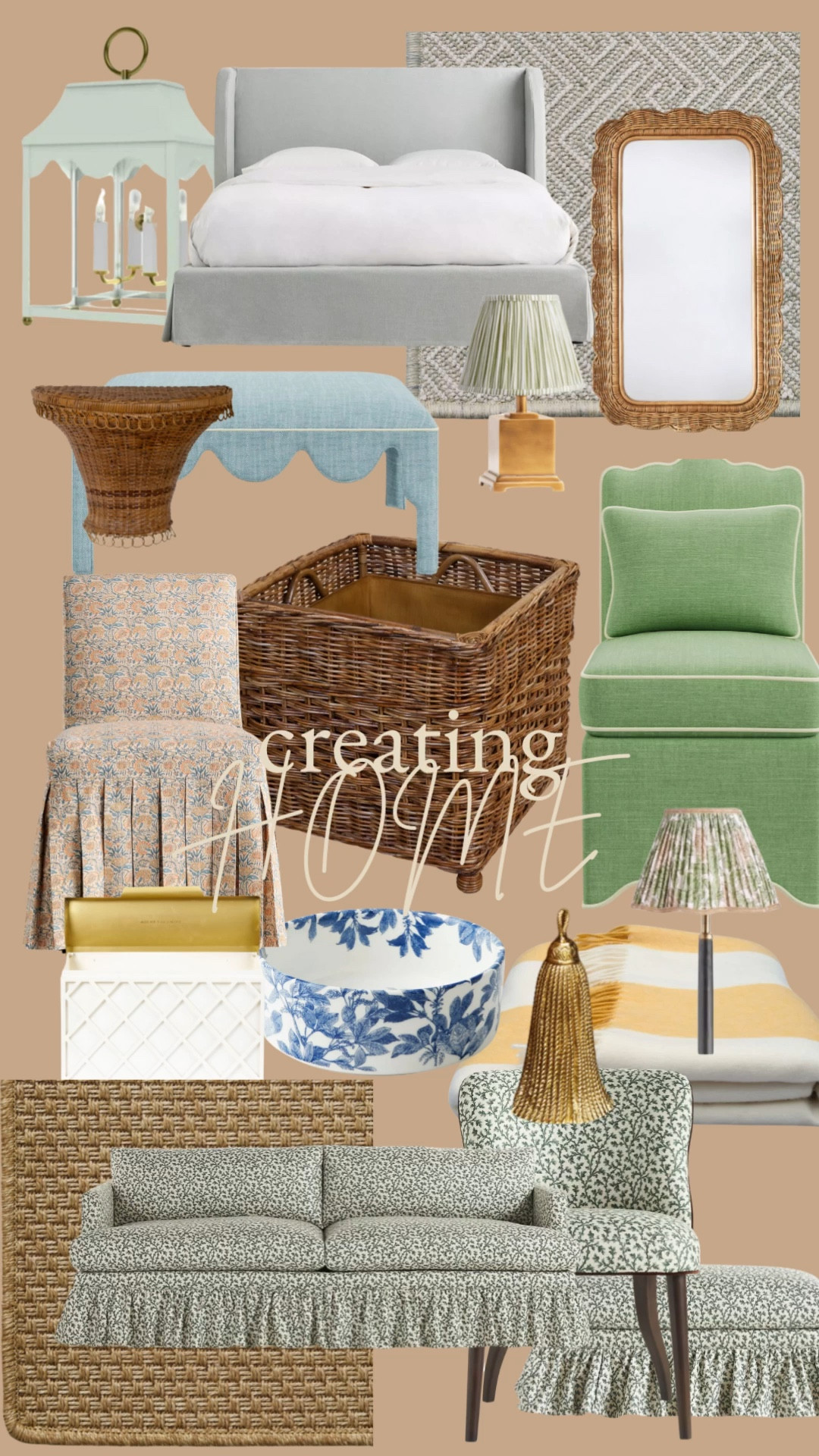 Neutral home decor furniture lamps planters decor accessories lighting ruffle sofa rugs sisal lampshade 

#LTKHome