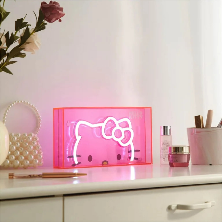Hello Kitty 9" W x 5" H Acrylic LED Neon Box Light | Walmart (US)