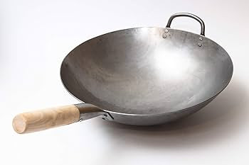 Craft Wok Traditional Hand Hammered Chinese Carbon Steel Wok with Wooden and Steel Helper Handle ... | Amazon (US)