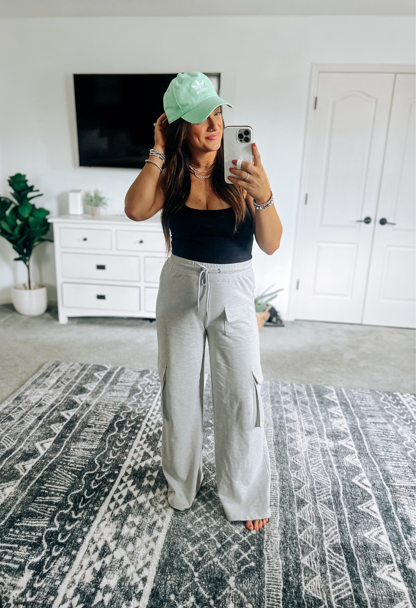 Ootd bump style maternity outfit. Exact joggers not available to link, sorry! Tank is one of my favs for summer and comes in a two pack! Perfect alone or layered 👌 true to size 
Spring outfit. Summer outfit. 

#LTKfindsunder50 #LTKstyletip #LTKbump