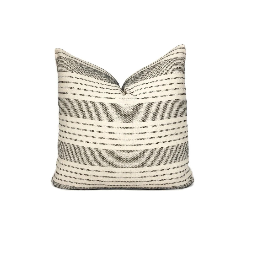 Black and Cream Woven Pillow Cover | No5060 - Etsy | Etsy (US)