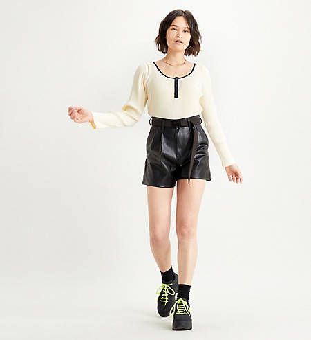 High Rise Faux Leather Womens Shorts | LEVI'S (US)