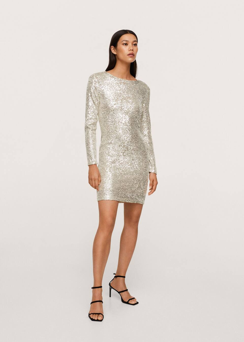 Scoop-back sequin dress | MANGO (US)