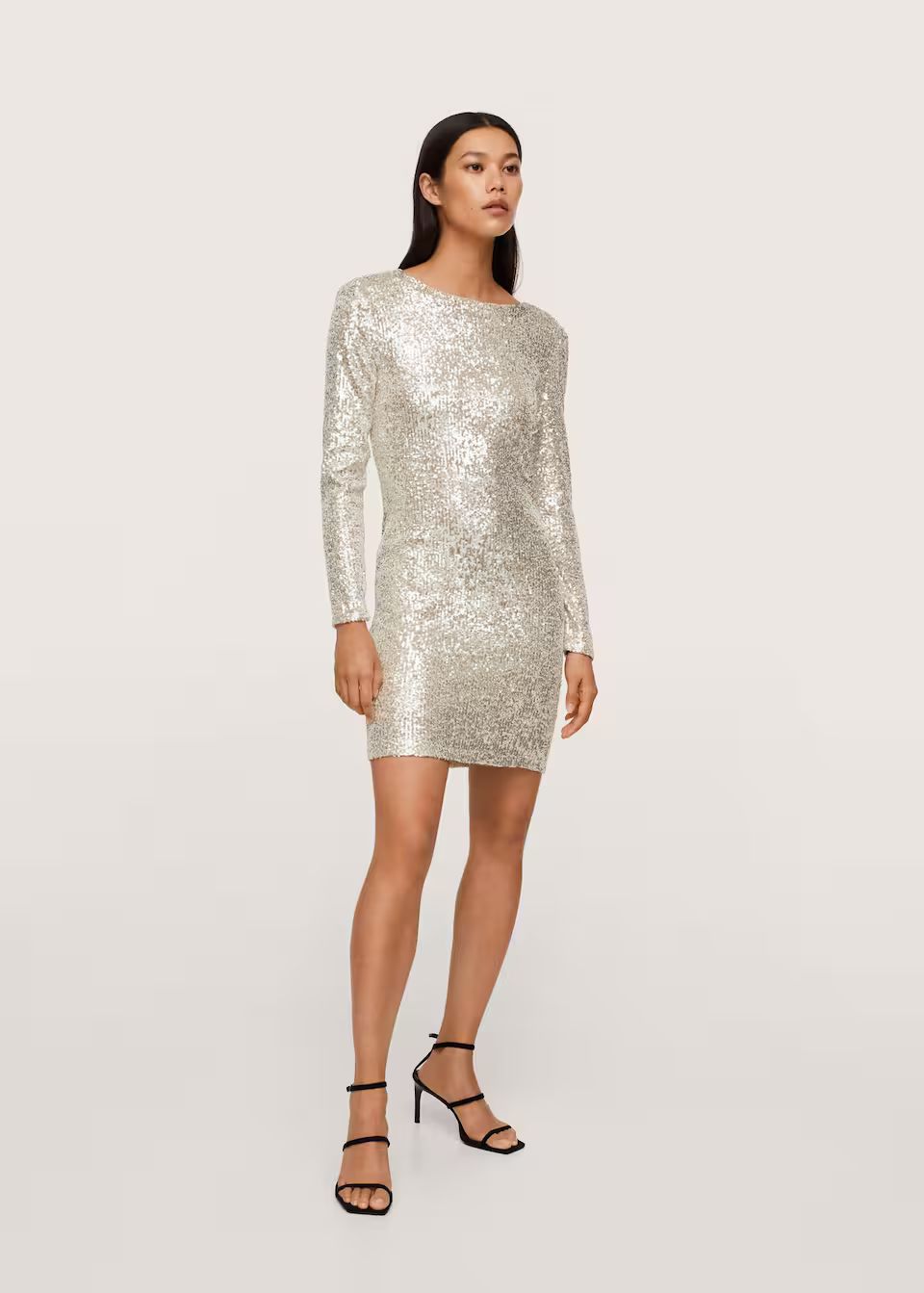 Scoop-back sequin dress | MANGO (US)