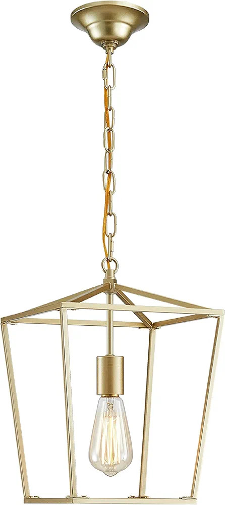 ANJIADENGSHI Lantern Pendant Light Lantern Iron Cage 1 E26 Bulbs Gold Chandelier for Dining Room ... | Amazon (CA)