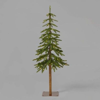 4ft Pre-Lit Downswept Alpine Balsam Artificial Christmas Tree Warm White Dew Drop LED Lights - Wo... | Target