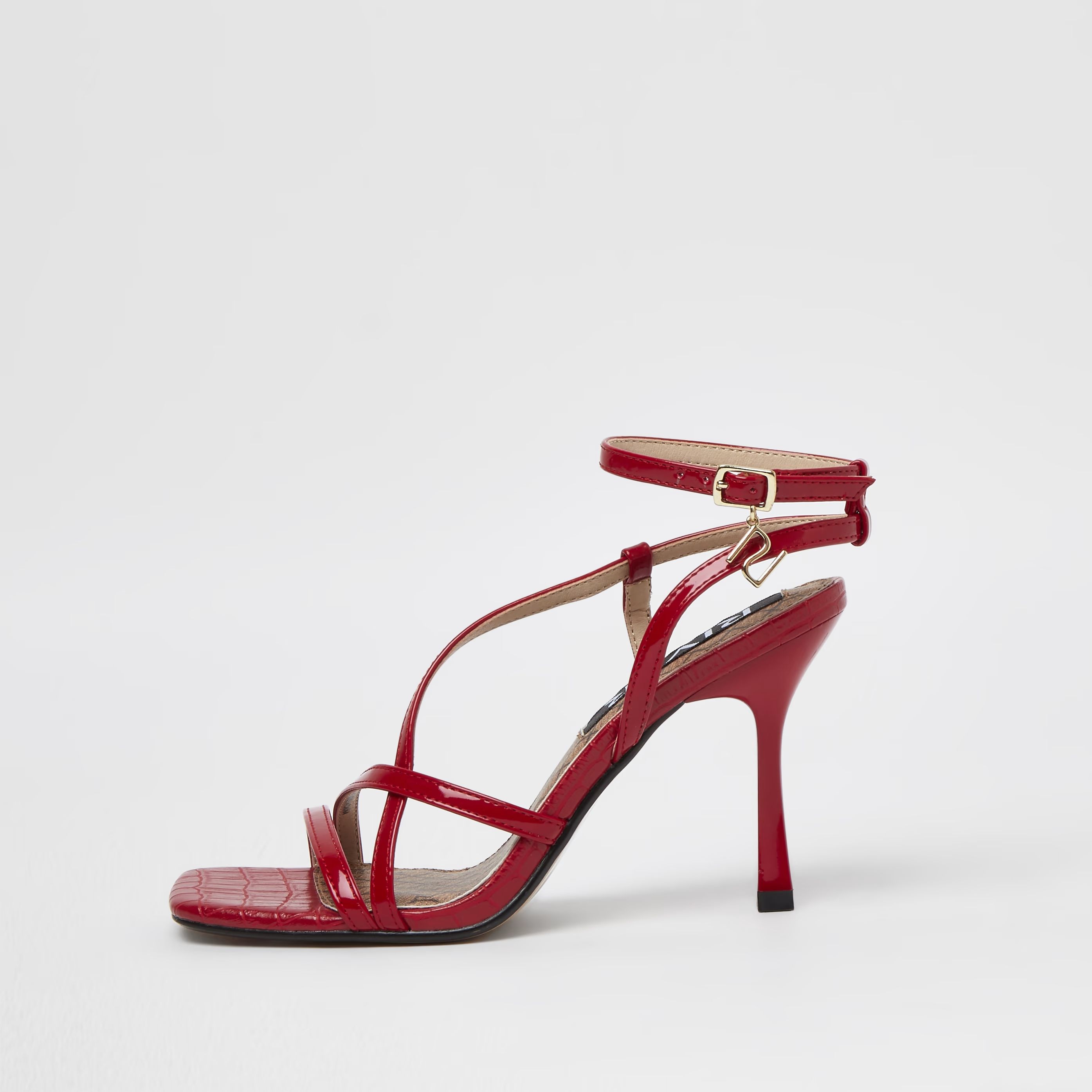 River Island Womens Red strappy heeled sandals | River Island (UK & IE)
