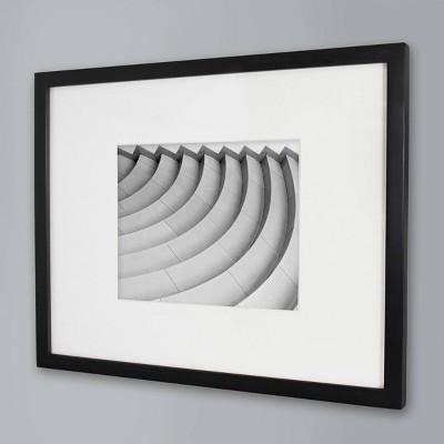 14" x 18" Matted to 8" x 10" Thin Gallery Frame Black - Threshold™: Modern Style, Beveled Acid-Free Mat, MDF Composite | Target