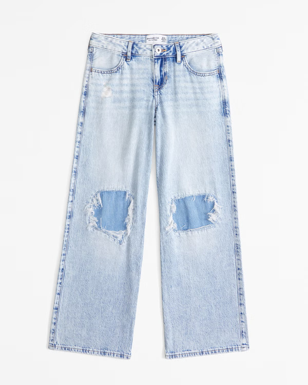 girls lightweight low rise baggy jeans | girls bottoms | Abercrombie.com | Abercrombie & Fitch (US)