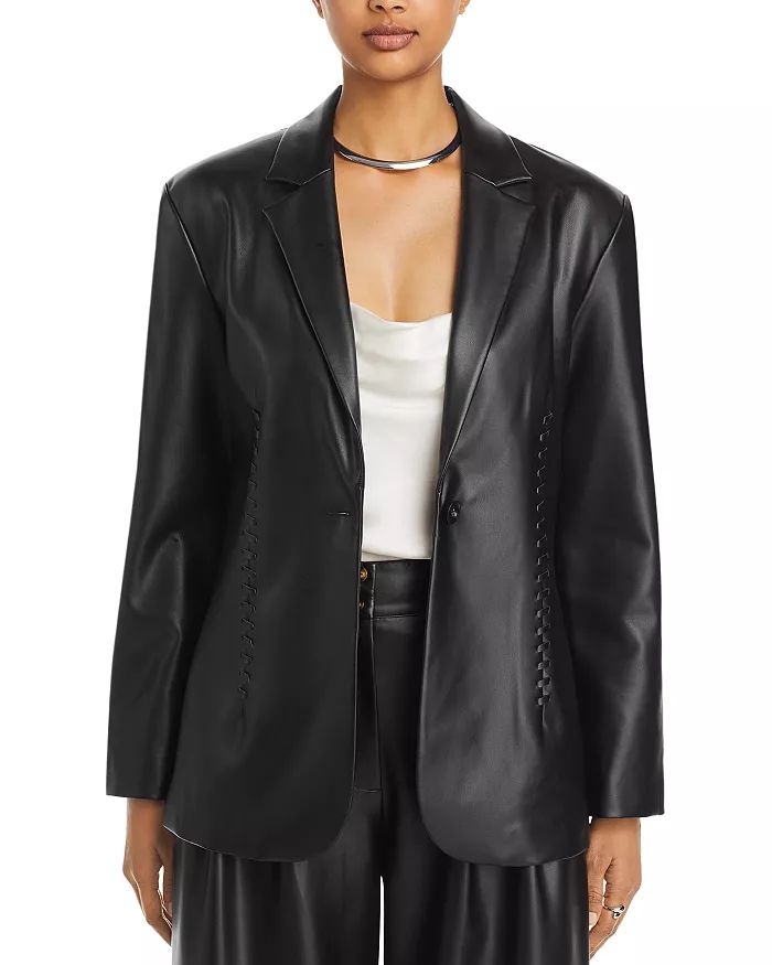 Crolenda Faux Leather Whipstitch Blazer | Bloomingdale's (US)