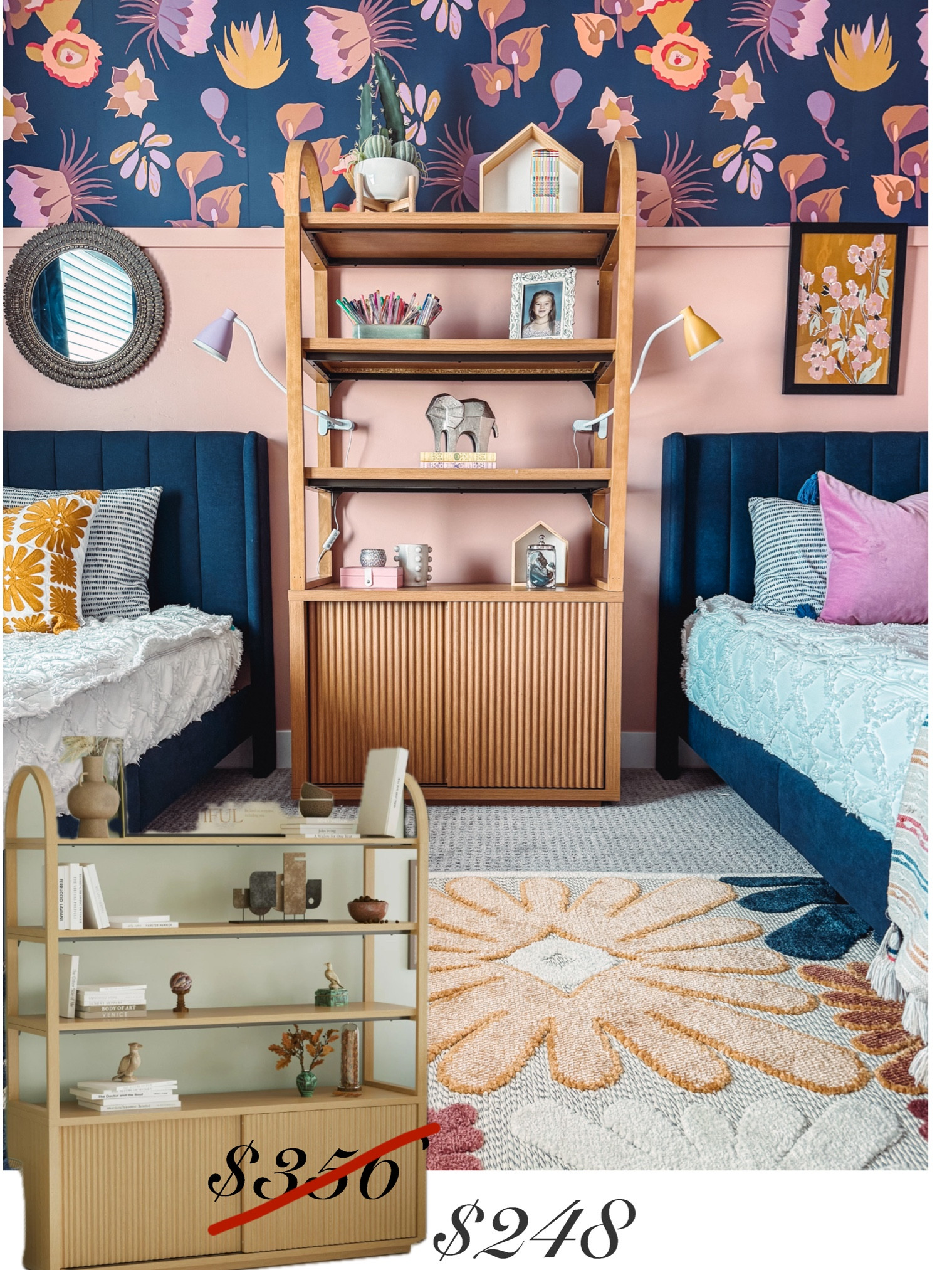 Remember this beautiful arched bookshelf with the fluted detail doors from the Drew Barrymore line at #walmart, that I used in my sister’s shared girls room makeover? They make 2 sizes, a larger one that can double as an entertainment center for a 65 in TV and a smaller unit (pictured here) the Big one is Marked down from $356 to $248 right now. Great quality and just a beautiful piece.


#LTKSummerSales #LTKHome #LTKSaleAlert