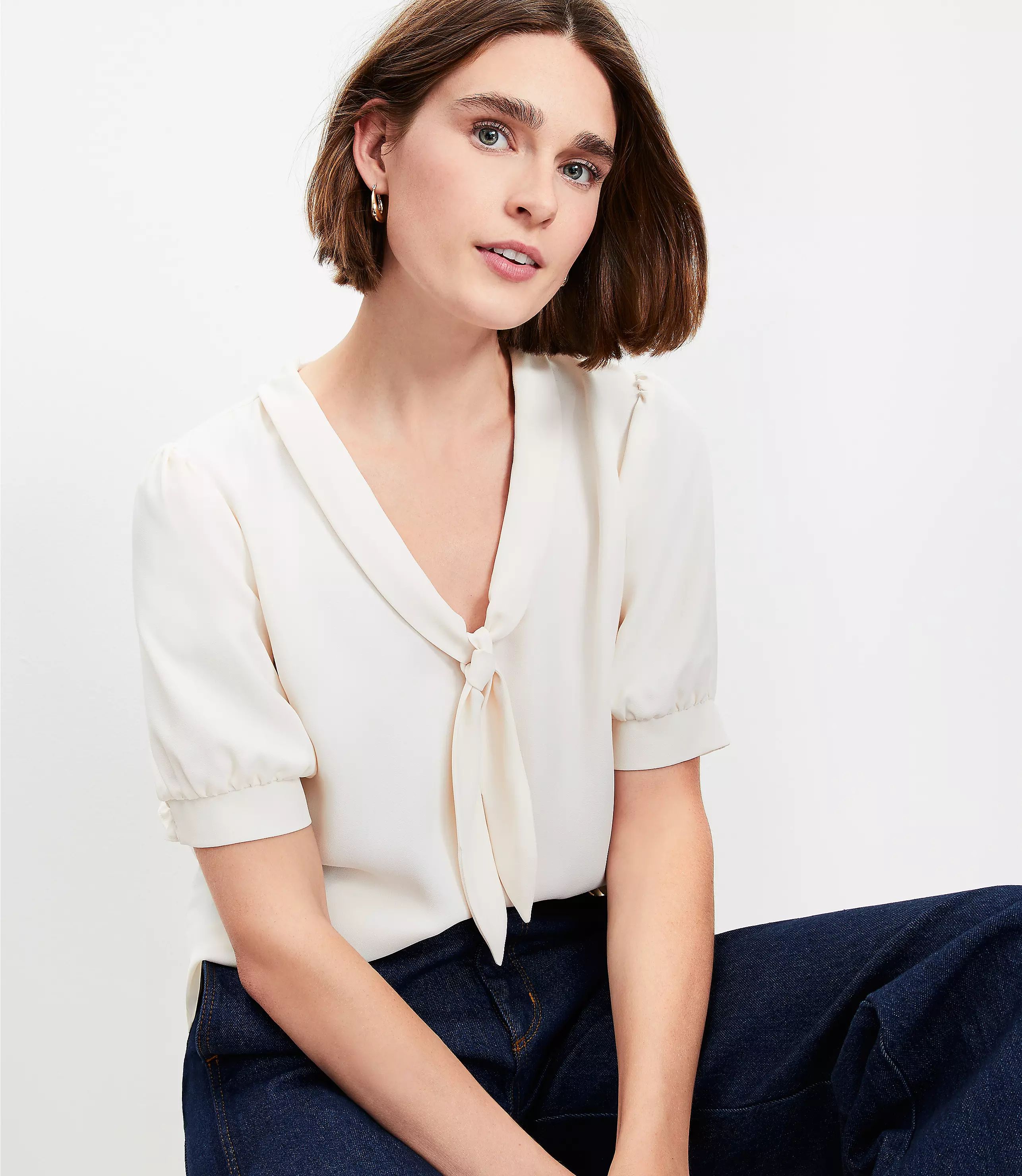 Tie Neck Blouse | LOFT