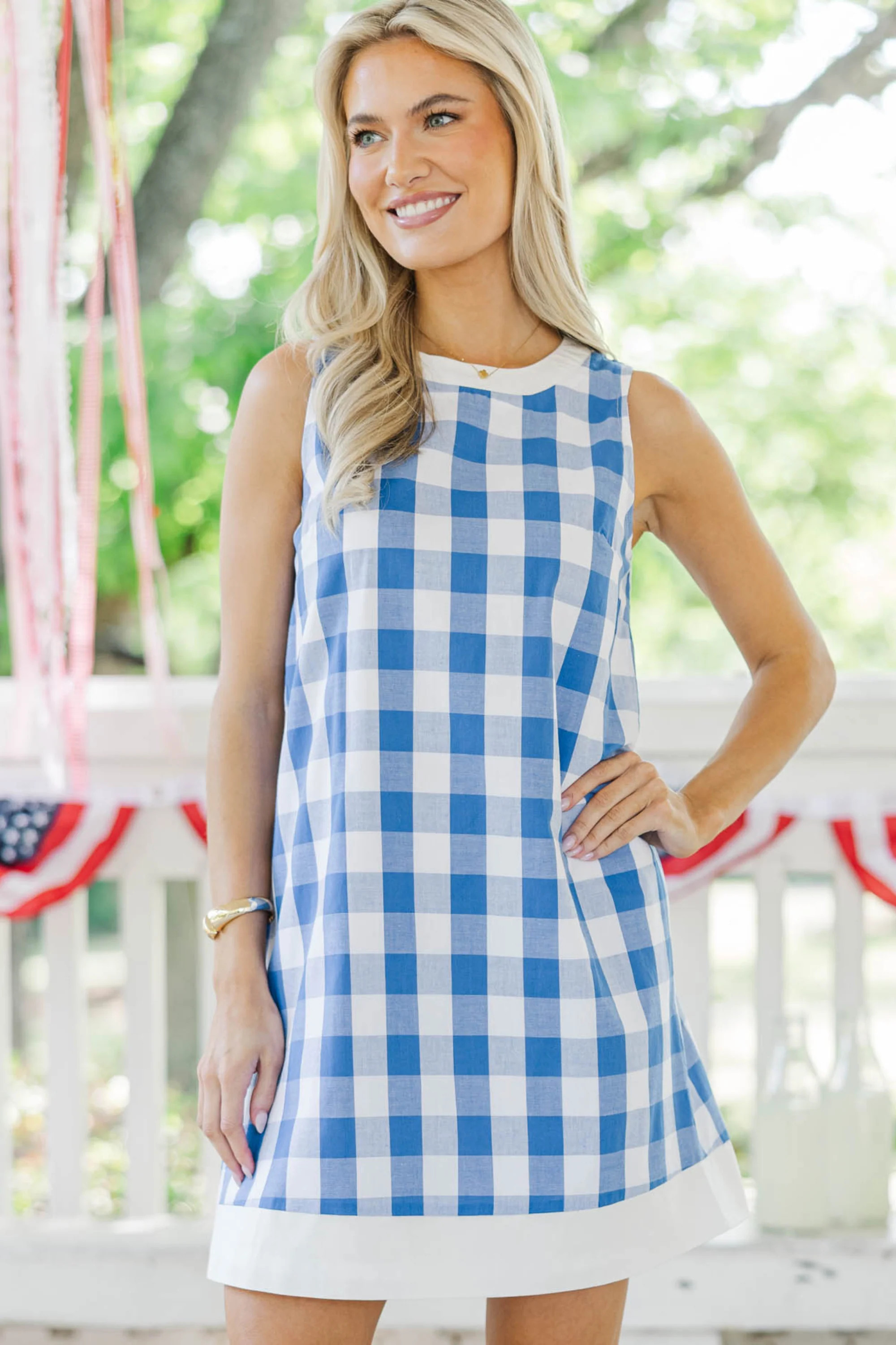High Style Royal Blue Gingham Shift Dress | The Mint Julep Boutique